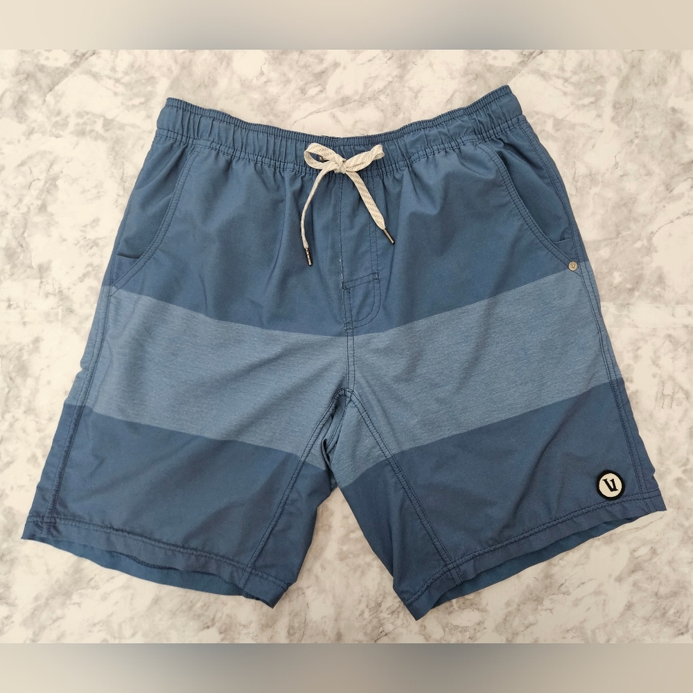 Vuori Men's Athletic Shorts in Two Shades of Blue